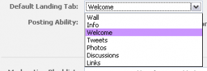 Facebook Default Landing Page